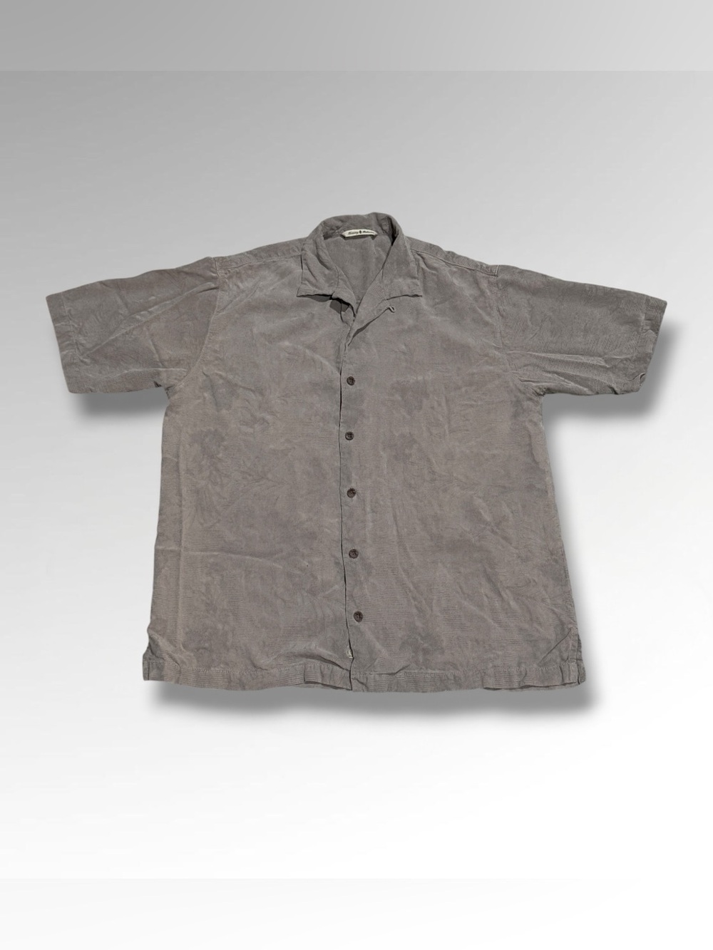 Tommy Bahama Brown Textured Silk Button Up